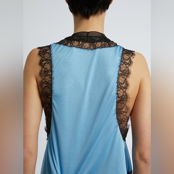 NWT Christopher Esber Tucked Negligee Slip Dress Cutout Tucked Chiffon Blue 10 - Picture 7 of 15